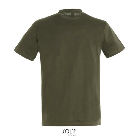 Achterkant SOLs Regent T-Shirt Army