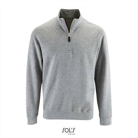 SOL&#039;S Stan - zip neck - Grey Melange 2