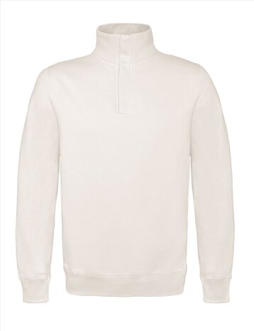 B&amp;C Zip Neck Sweat - White