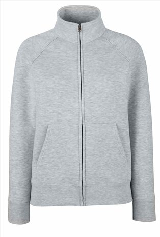 Lady-Fit Premium Sweat Jacket - Heather Grey