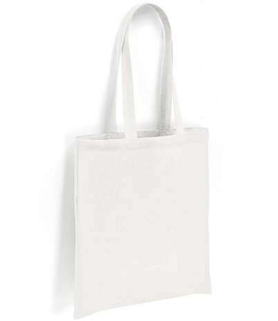 Cotton Long Handle Shopper - White - 1-zijdig bedrukt