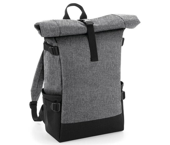 Block Roll-Top Rugzak - Grey Marl/Black 