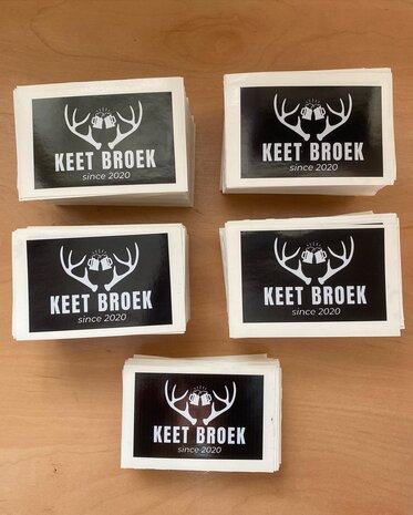 Standaard Kwaliteit sticker 8,5cm x 5,5cm 