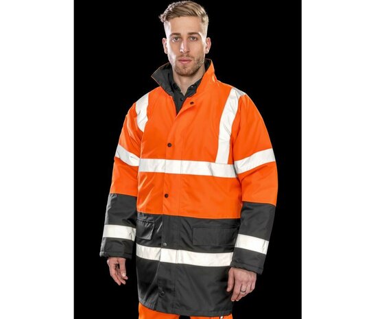 Veiligheidsjas voor snelweg in twee kleuren - Fluorescent Yellow/Black