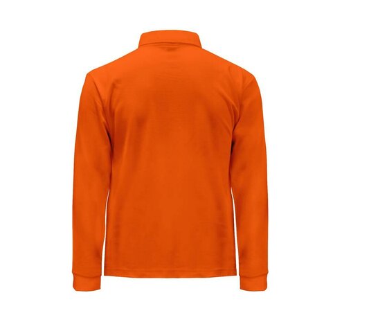Man regular lange mouw polo - Orange