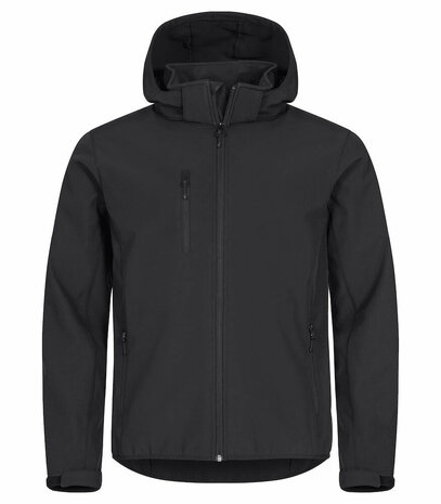 Black clique classic softshell hoody jacket