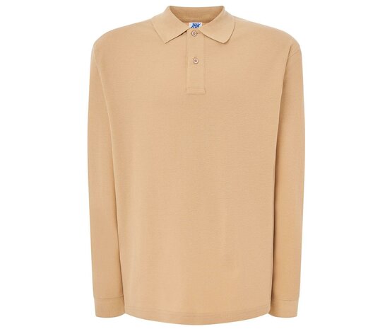 Man regular lange mouw polo - Sand