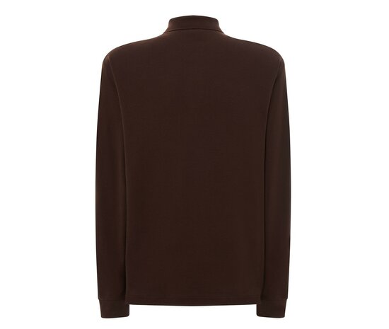 Man regular lange mouw polo - Chocolate