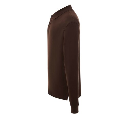 Man regular lange mouw polo - Chocolate