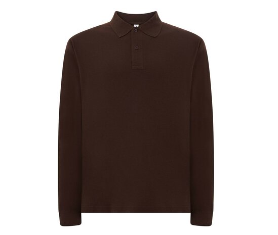 Man regular lange mouw polo - Chocolate