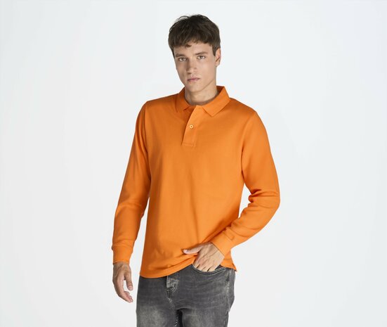 Man regular lange mouw polo - Chocolate