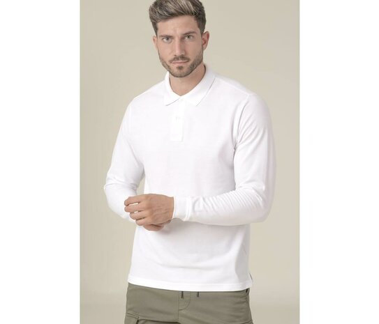 Man regular lange mouw polo - Khaki