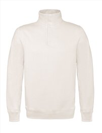 B&C Zip Neck Sweat - White B&C Zip Neck Sweat - White