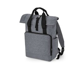 Gerecycled Rolltop-Rugzak Met Dubbele Handvaten - Grey Marl Gerecycled Rolltop-Rugzak Met Dubbele Handvaten - Grey Marl