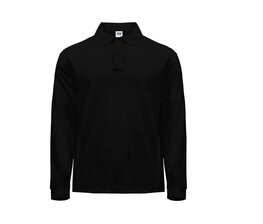 Man regular lange mouw polo - Zwart Man regular lange mouw polo - Zwart