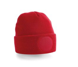 Circular Patch Beanie Classic Red