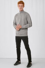 B&C Zip Neck Sweat - Borg B&C Zip Neck Sweat - Borg