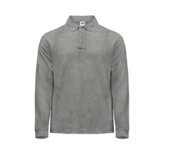 Man regular lange mouw polo - Grey Melange Man regular lange mouw polo - Grey Melange