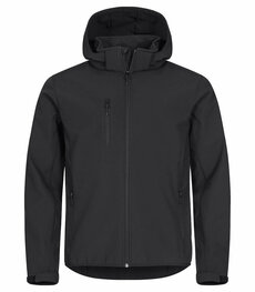 Black clique classic softshell hoody jacket